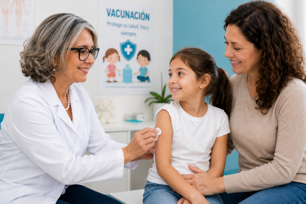 vacunación niña