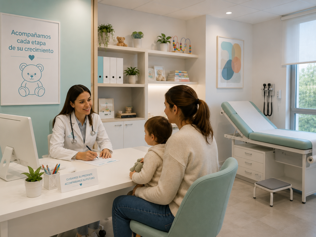 consulta familia con pediatra